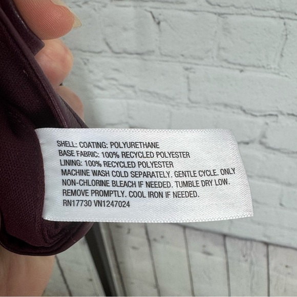 Future Collective Maroon Crop Faux Leather Top Size Large - Picture 7 of 8